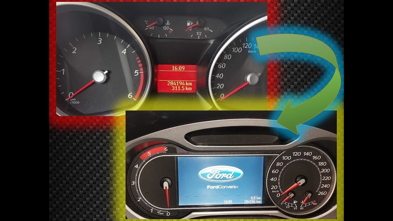 Ford Mondeo MK4 tachometer / speedometer change / MiniDOT to Convers+ / Forscan mileage adjustment