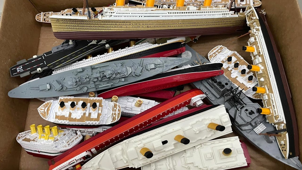 Titanic Model Tested in the Water and Back to Back sinking of All Model Ships. Britannic, Fitzgerald