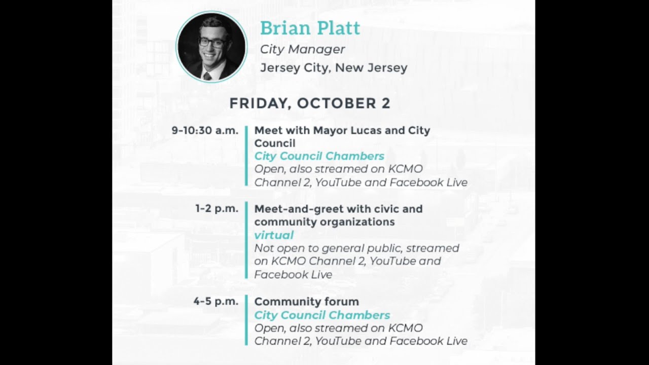 City Manager Finalist Brian Platt - Meet & Greet