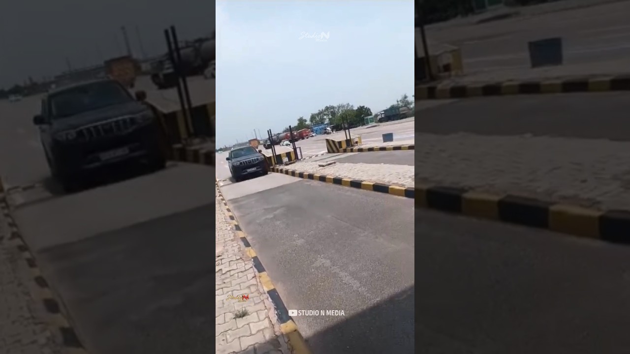 What was That 🤯🥵⚠️ Man drives scorpio superfast through a tollgate #shorts #toll #tollgate #scorpio