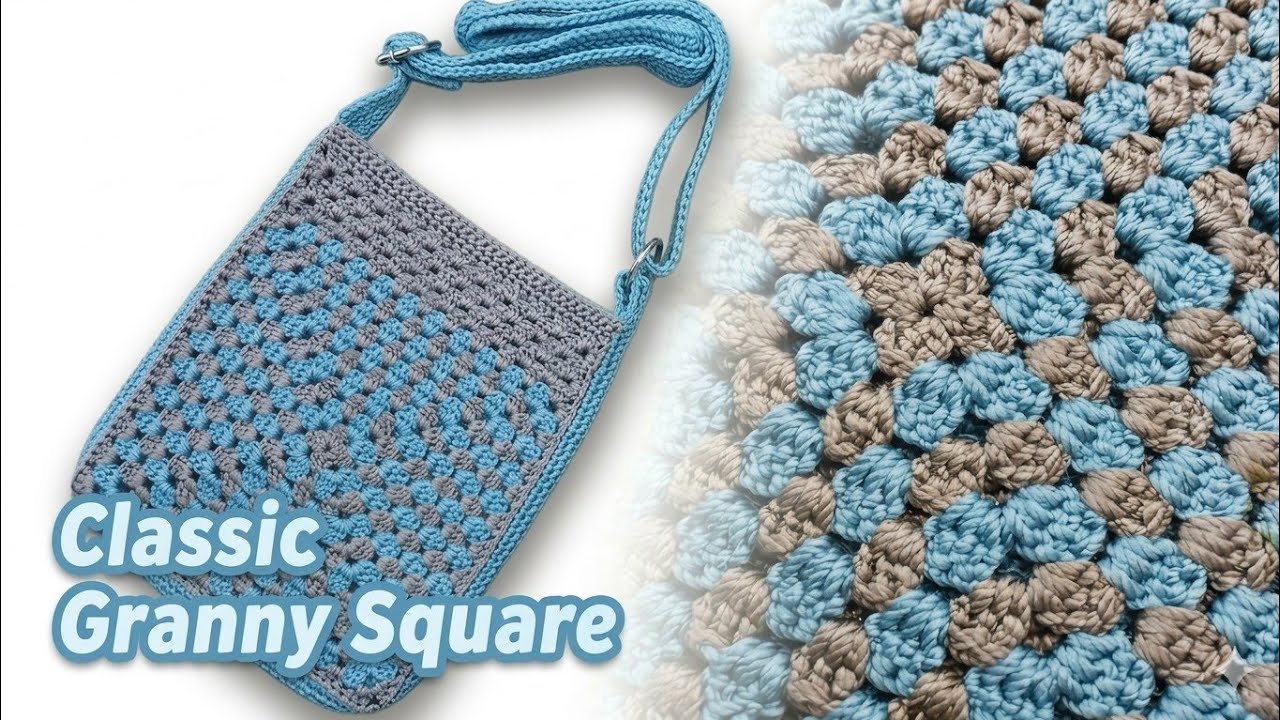 Classic Granny Square Sling Bag || Tas Rajut Slempang Granny