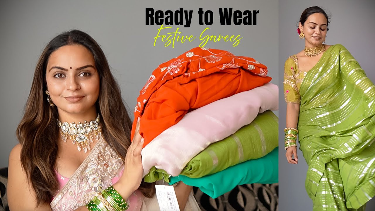 सुन्दर Ready to wear SAREES | Myntra FESTIVE Saree Haul