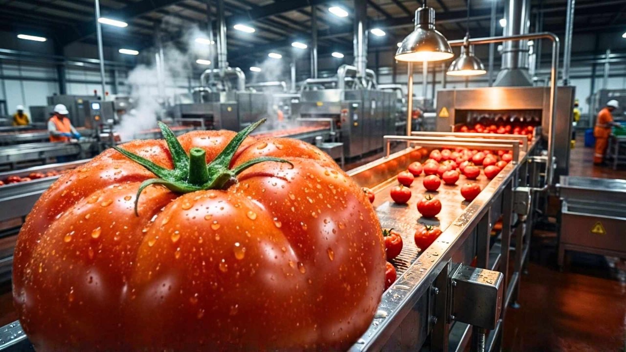 Inside a Massive Tomato Processing Factory | From Desert Farms to Tomato Paste