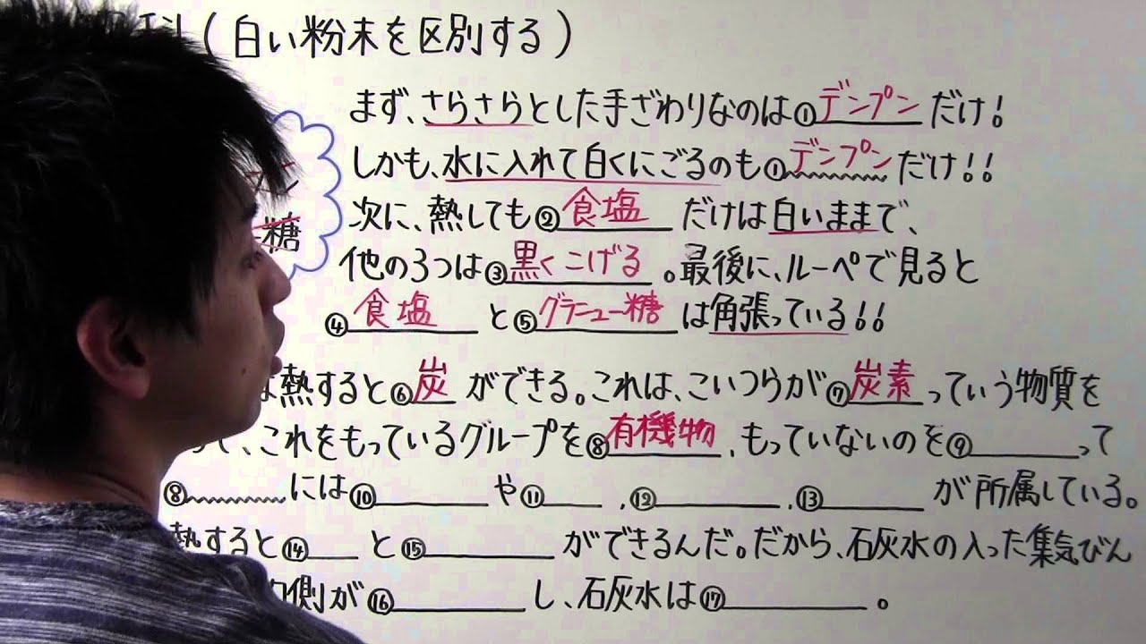 【理科】中1-22 白い粉末を区別する