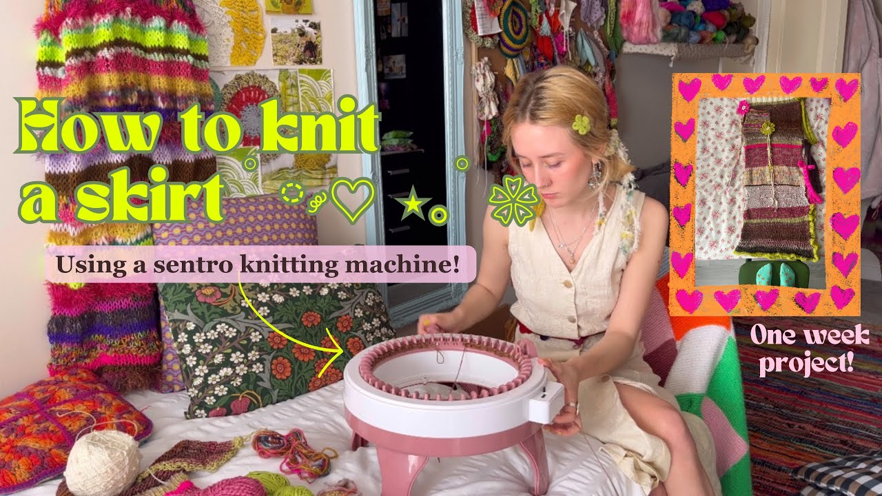 How I knit skirts on my sentro knitting machine | sentro panel tutorial + knitting vlog