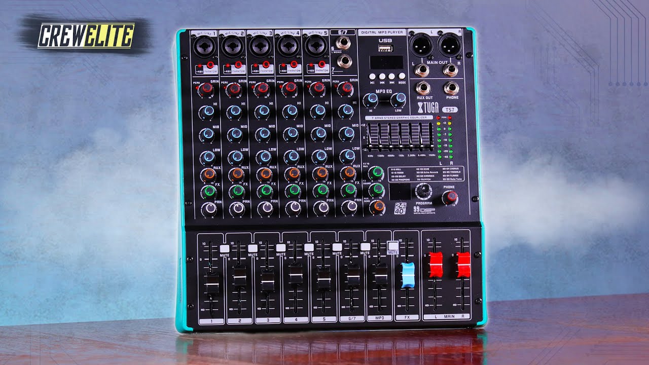 XTUGA TS7: Professional 7-Channel Audio Mixer W/ 99 DSP Effects, USB, & Bluetooth | DJ Test [REVIEW]