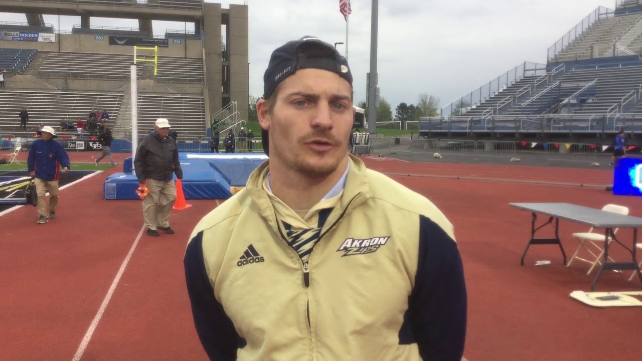 Akron's Matt Ludwig on winning the MAC title in the pole vault - 5/10/18