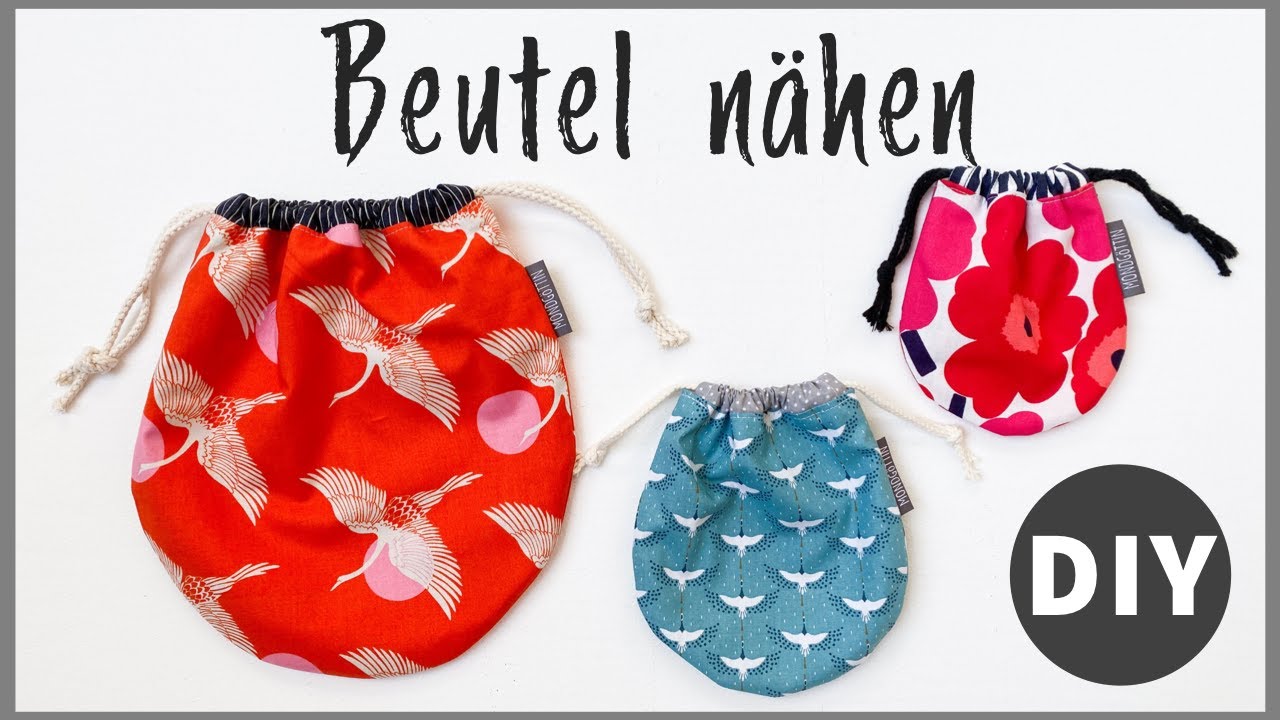 Anleitung - runde Beutel nähen, viele Größen, schnell und einfach als Adventskalender, Anfänger