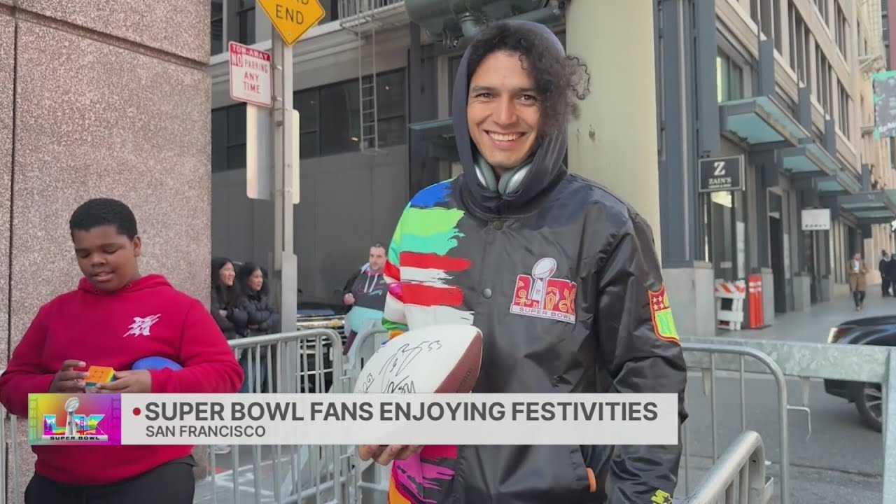 Super Bowl fans enjoying SF festivities