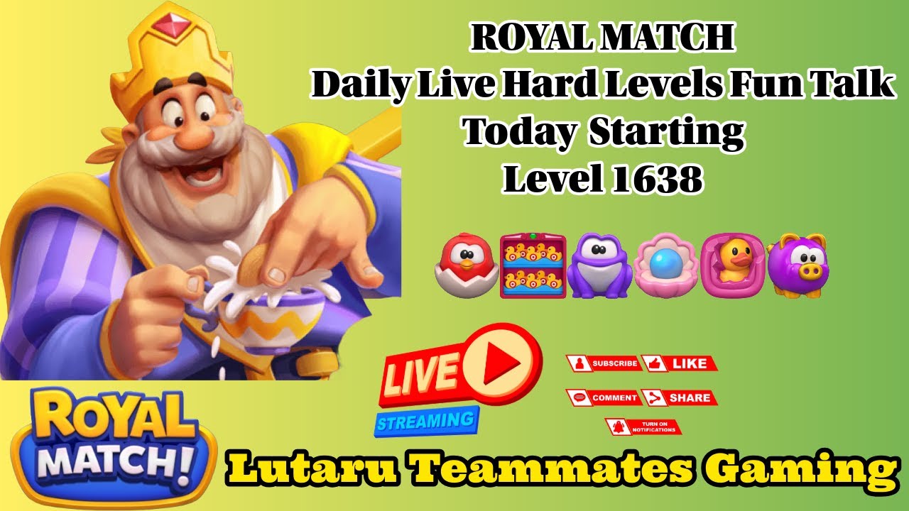 TODAY STARTING LEVEL 1638 ROYAL MATCH GAMEPLAY..😎