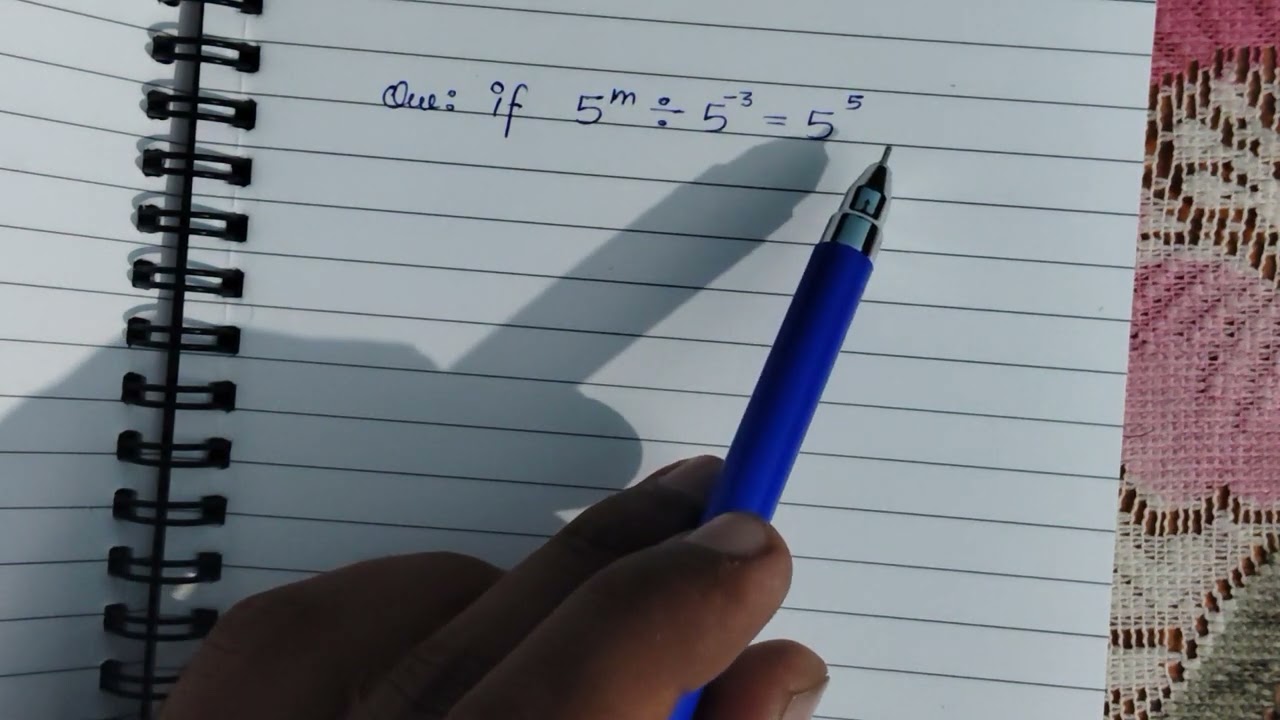 Que. 5^m ÷ 5^-3 = 5^5 from #ncert #cbse  #2026 #important 