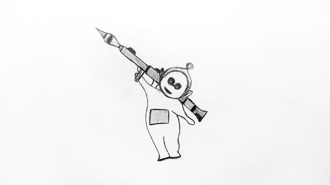 Easy Things to Draw | Teletubbie Holding RPG