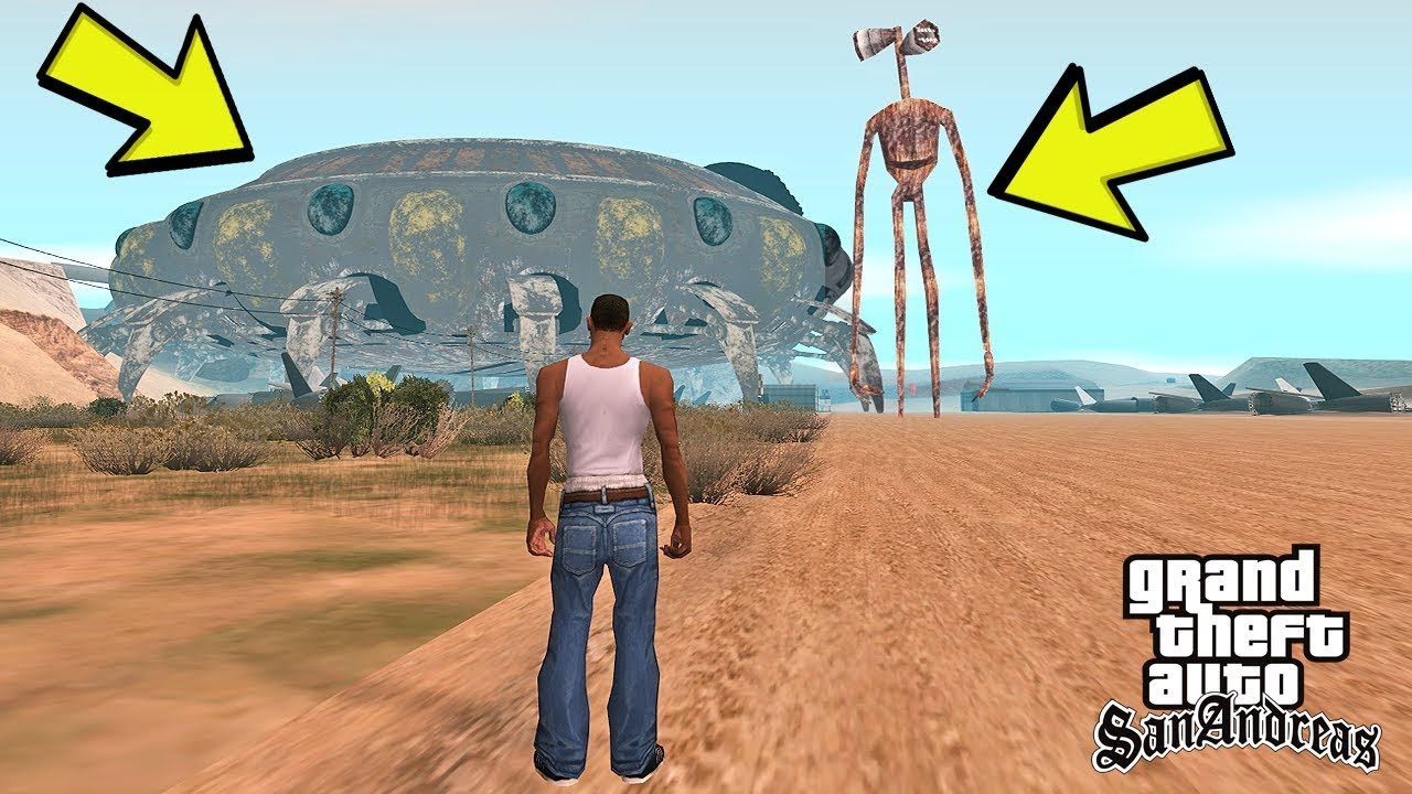 شاهد ظهور وحش سايرن هيد (رأس سفارة الانذار) مرة أخرى في جي تي اي سان اندرياس GTA SAN Siren Head MOD