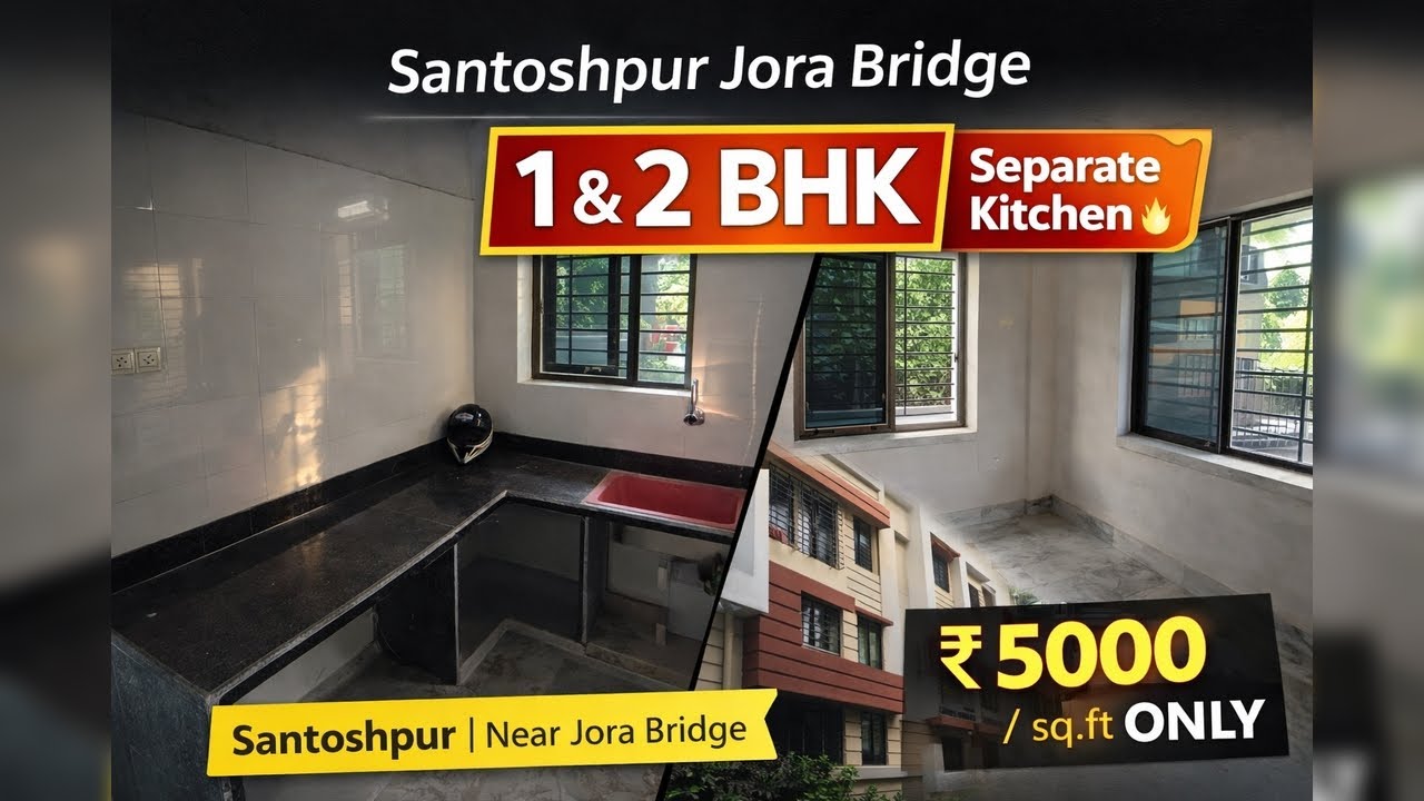 1BHK & 2BHK Flats for Sale Near Santoshpur Jora Bridge – Separate Kitchen | Prime Location