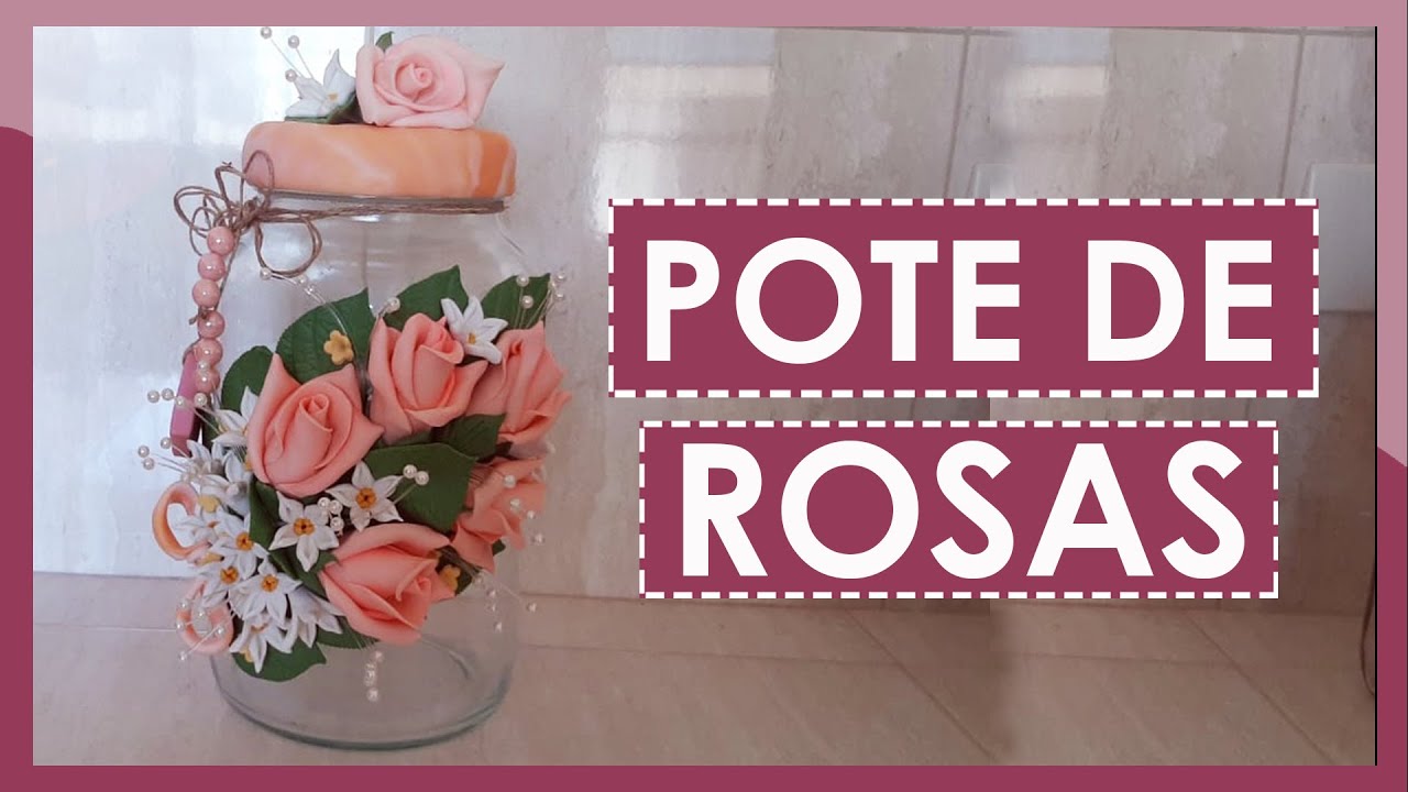 Pote de Rosas | BISCUIT |Porcelana Fria | Artes da Célia