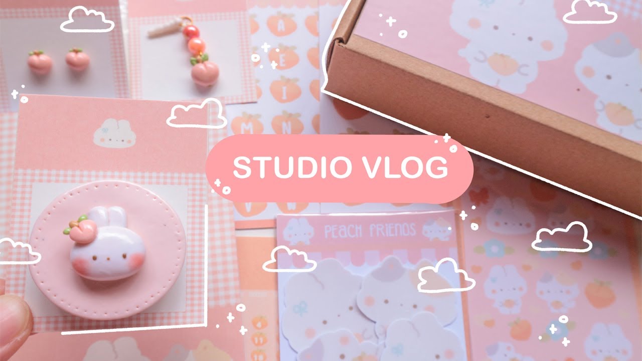 Studio Vlog 🌸Making Cute Theme Box, Making Stationery Set, Polymer Clay Phone Socket and Charms |PH