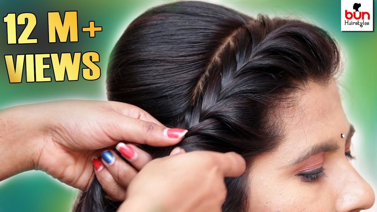 Beautiful MESSY BUN WITH FRONT PUFF HAIRSTYLE | Hairstyle girl | Wedding Hairstyle