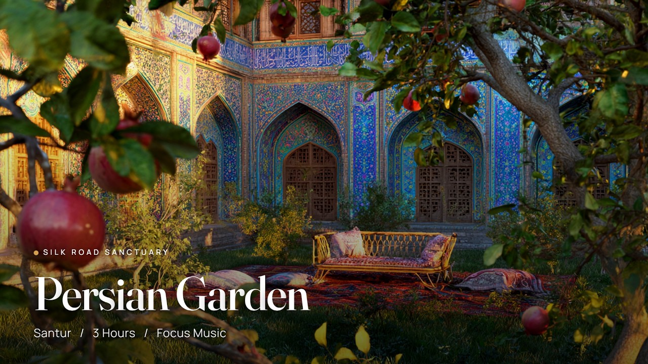 4K Persian Garden Santur - ADHD Focus Music | 70 BPM | 3 Hours
