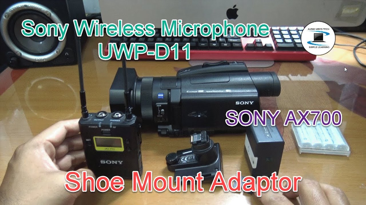 How to use Sony wireless microphone (URX-P03) without batteries & cables when connect to Sony AX700.