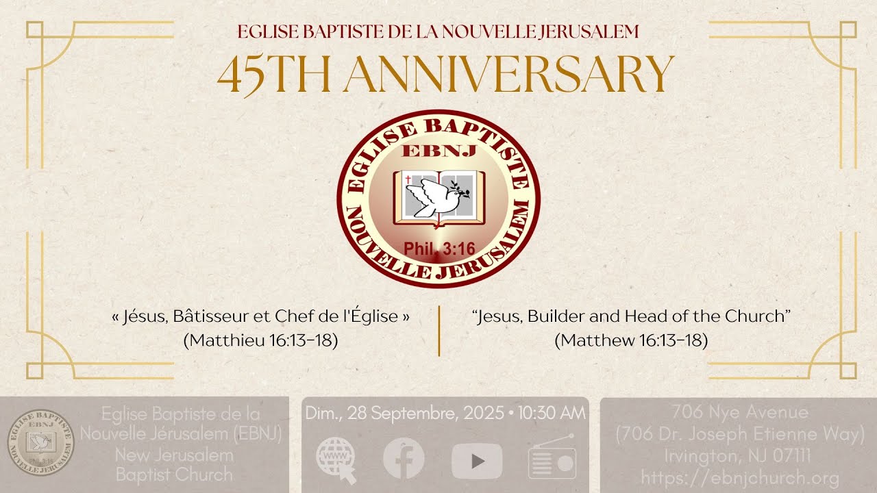 EBNJ Sunday Service | 45th Church Anniversary | 09/28/2025