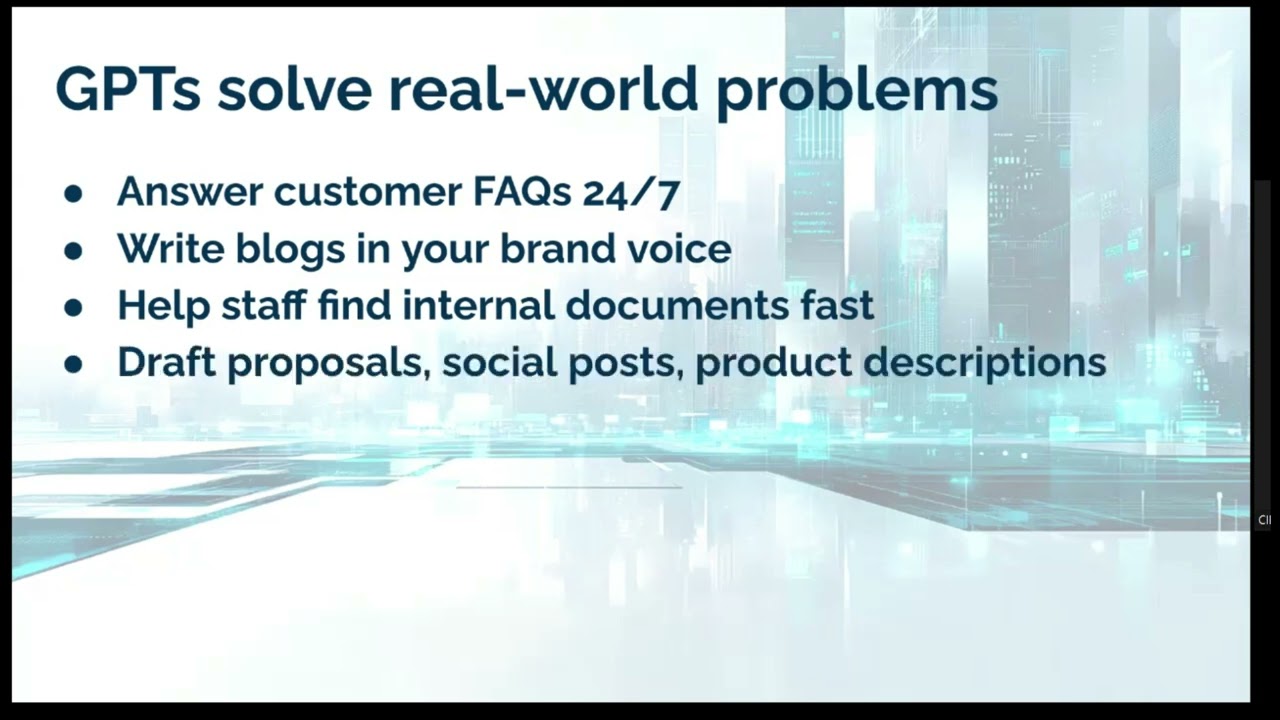 Session 2 Build Your Own Custom GPT – Tailor AI to Your Business Needs Wednesday May 28 2025