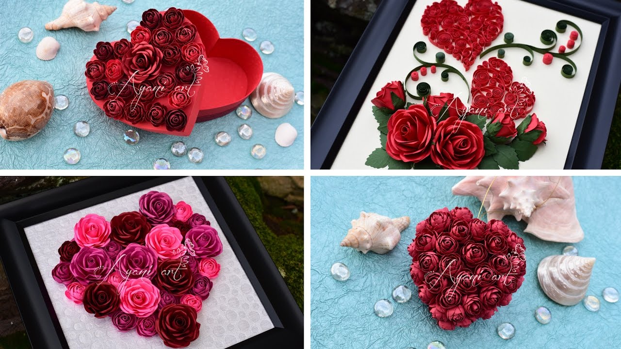 DIY Valentine's Day Gift Ideas with Paper Roses and Quilling Tutorial