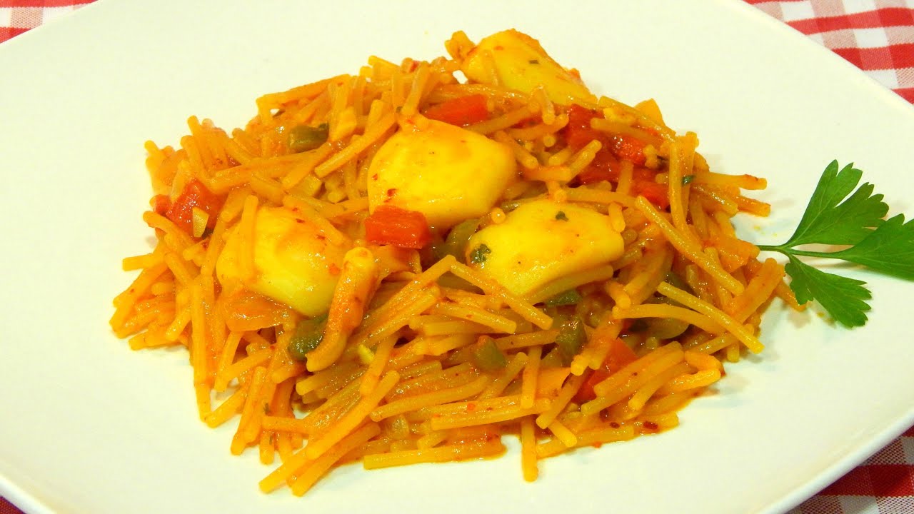 Receta de fideos con sepia y verduras