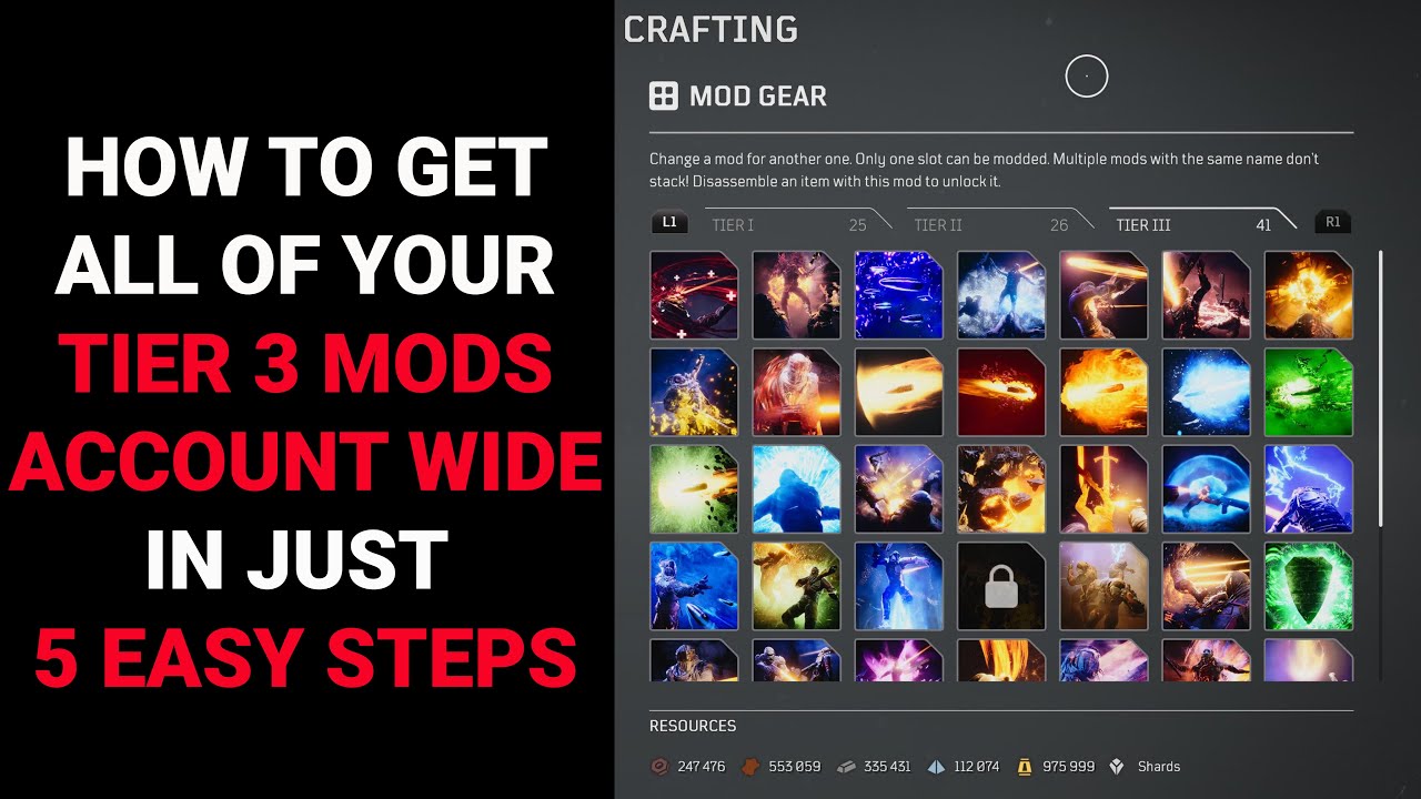 Outriders: GET YOUR TIER 3 MODS ON ALL ALTS