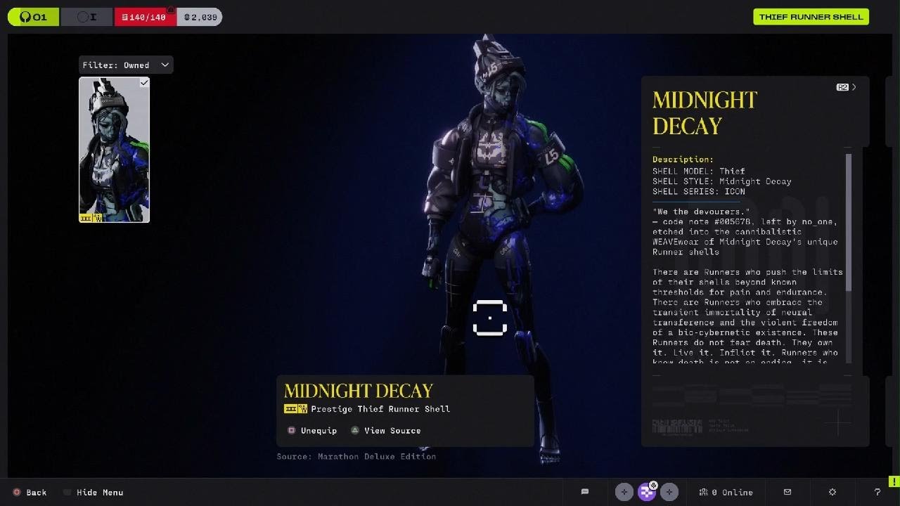 Marathon Midnight Decay Bundle Skin set