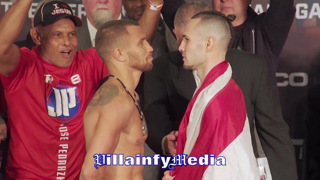 VASYL LOMACHENKO VS JOSE PEDRAZA WEIGH IN & FACE OFF - VILLAINFY MEDIA