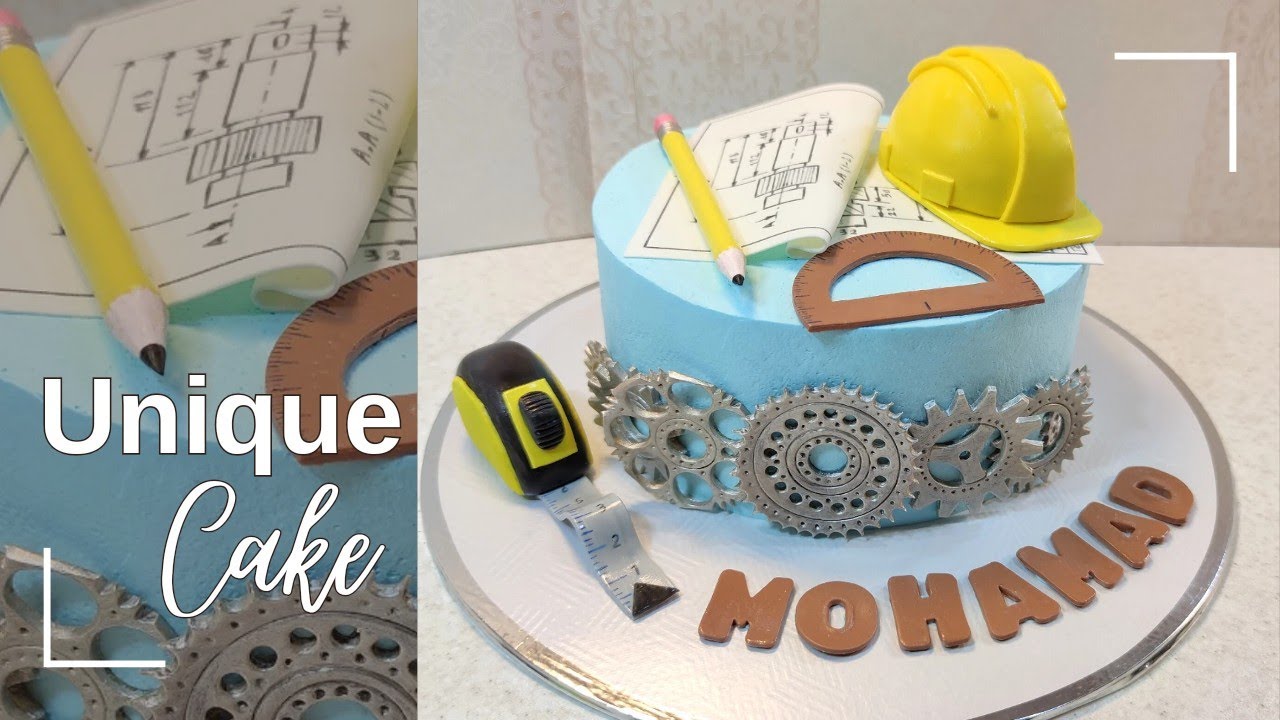 make a cake for an Engineer in easy way👷🏻‍♂️ step by step #engineercake