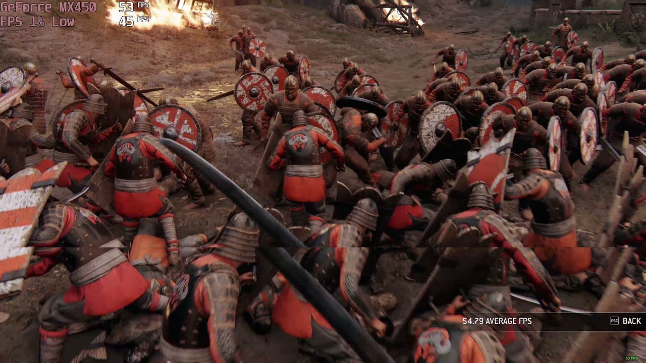 🎮 NVIDIA GeForce MX450 (GDDR6, 25W) - For Honor gameplay benchmarks (1080p)