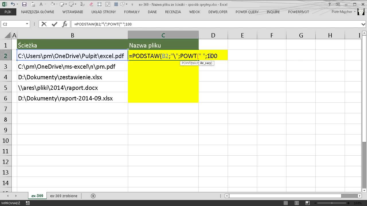 excel-369 - Nazwa pliku ze ścieżki - sposób sprytny