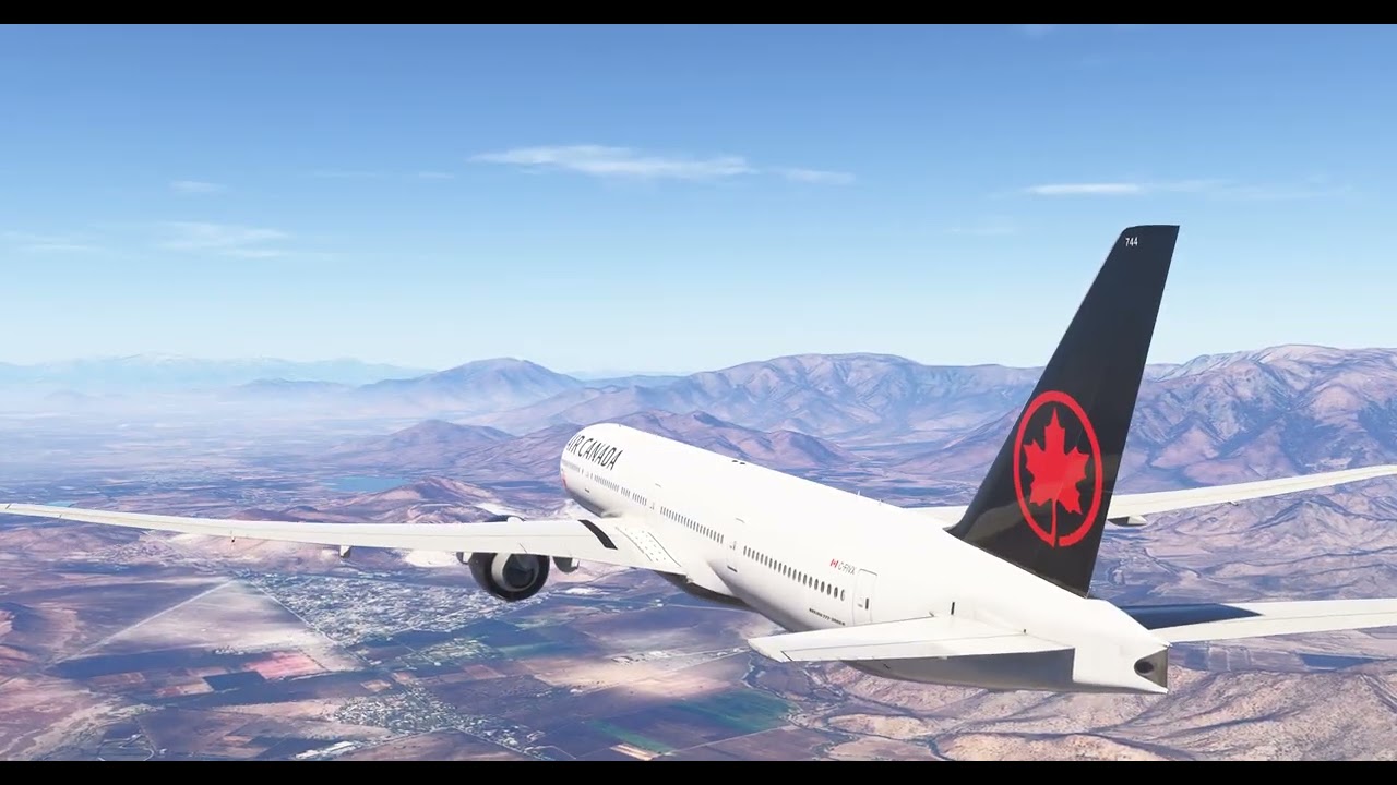MSFS2024 PMDG B777-300ER Air Canada approche de Santiago SCEL Piste 17R sons Boris Audio