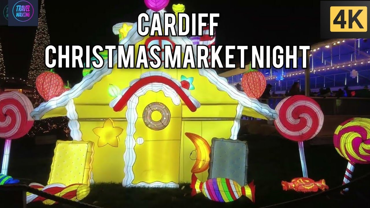 Cardiff Christmas Market Night Walk 4K | Festive Lights & Atmosphere