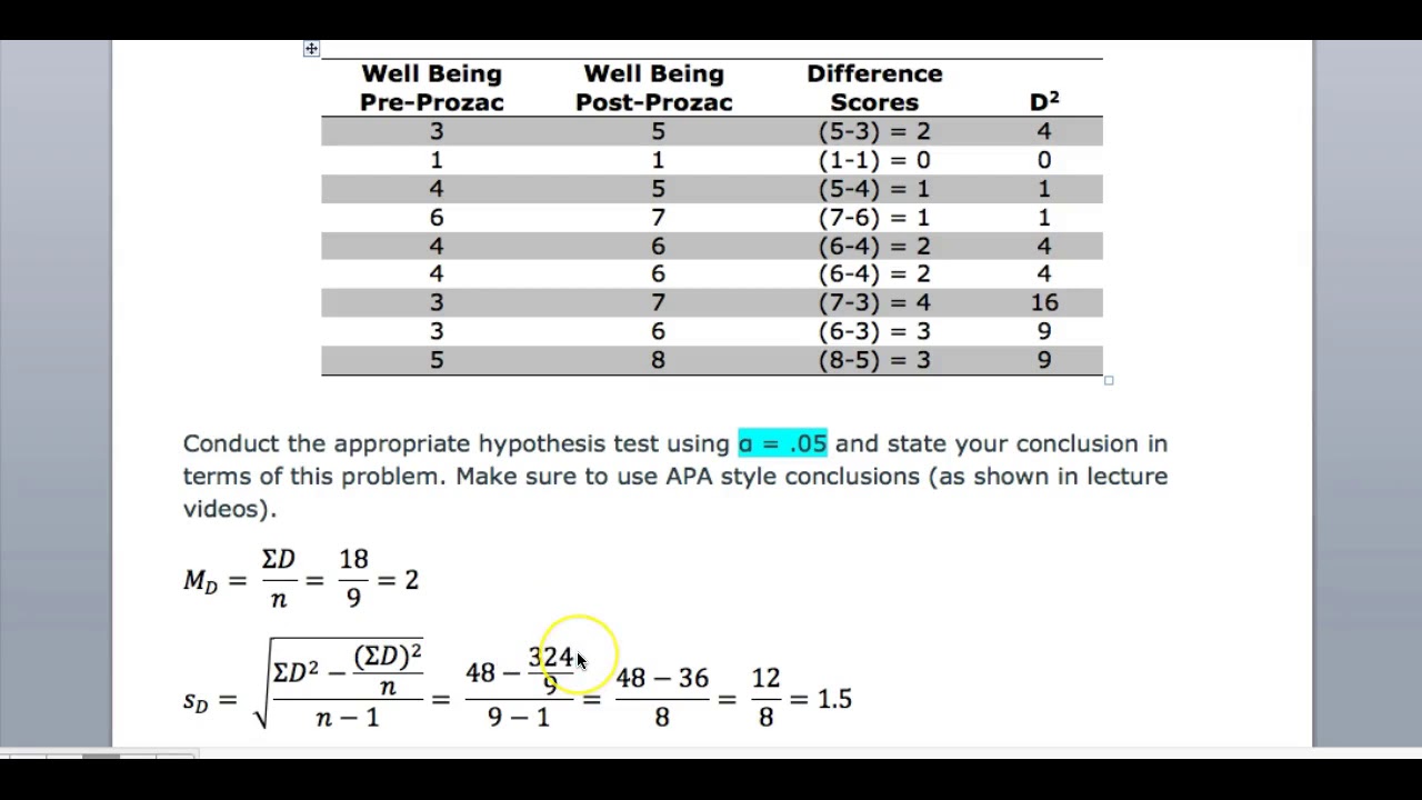 Related Samples Example