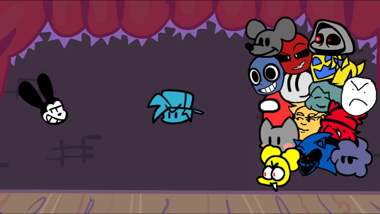 FNF - Rabbit's Luck but Every Turn a Different Character Sings It (Vs Oswald)