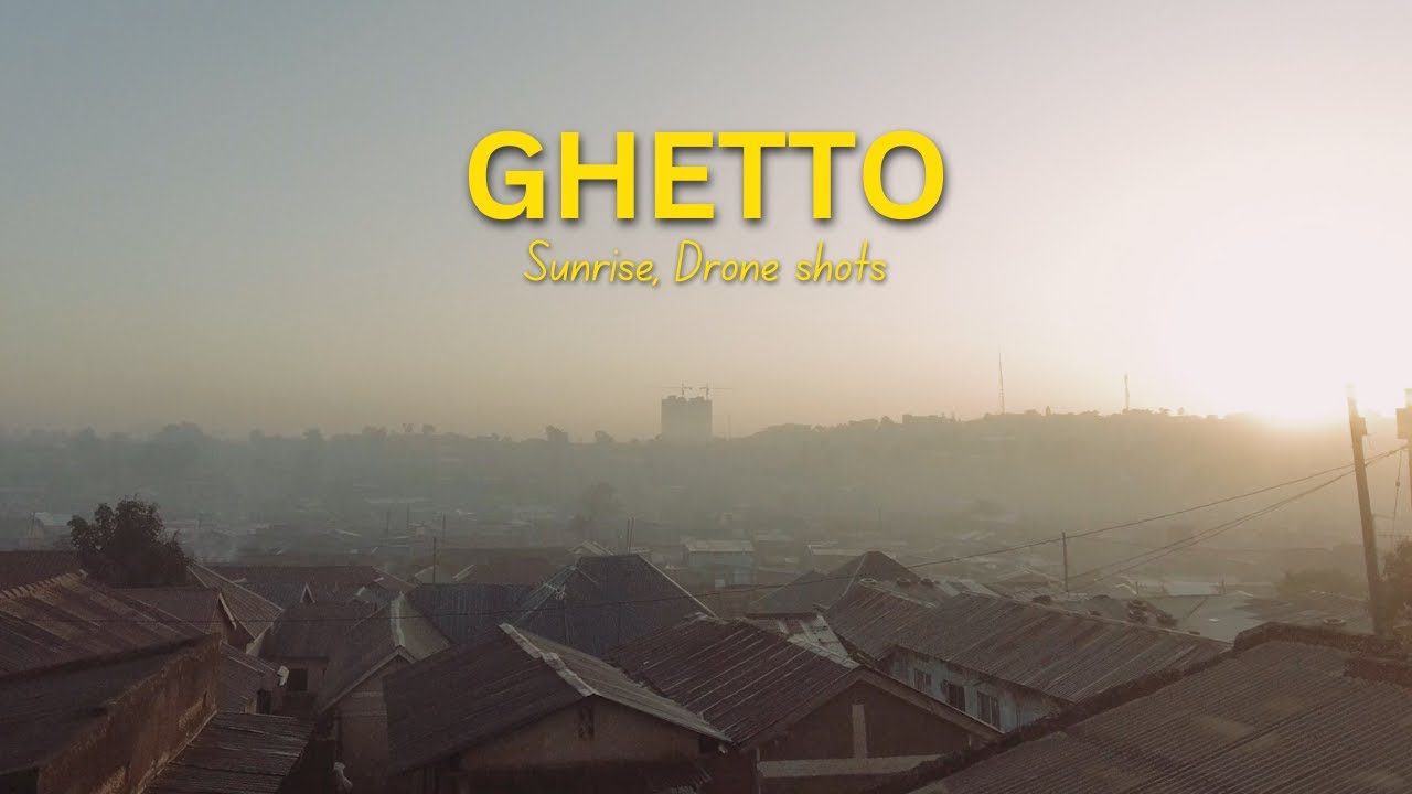 Sunrise, Drone Ghetto shots | HD Aerial view | slum