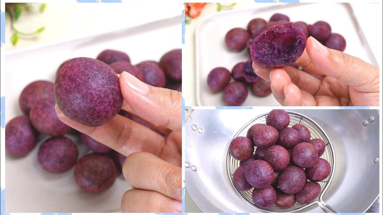 របៀបធ្វើនំបាល់ស្រួយ/នំដំឡូងបំពង ងាយៗ ស្រួយឆ្ងាញ់ | Sweet Potato Balls