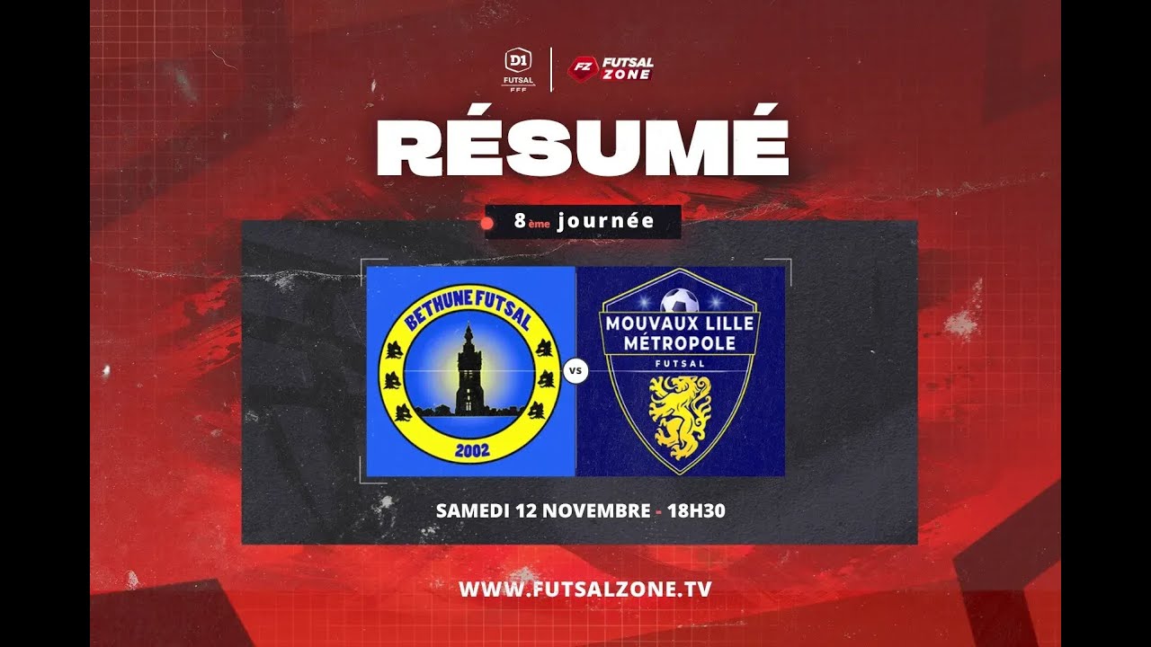 D1 Futsal - J8 Béthune Futsal vs Mouvaux Lille Métropole Futsal