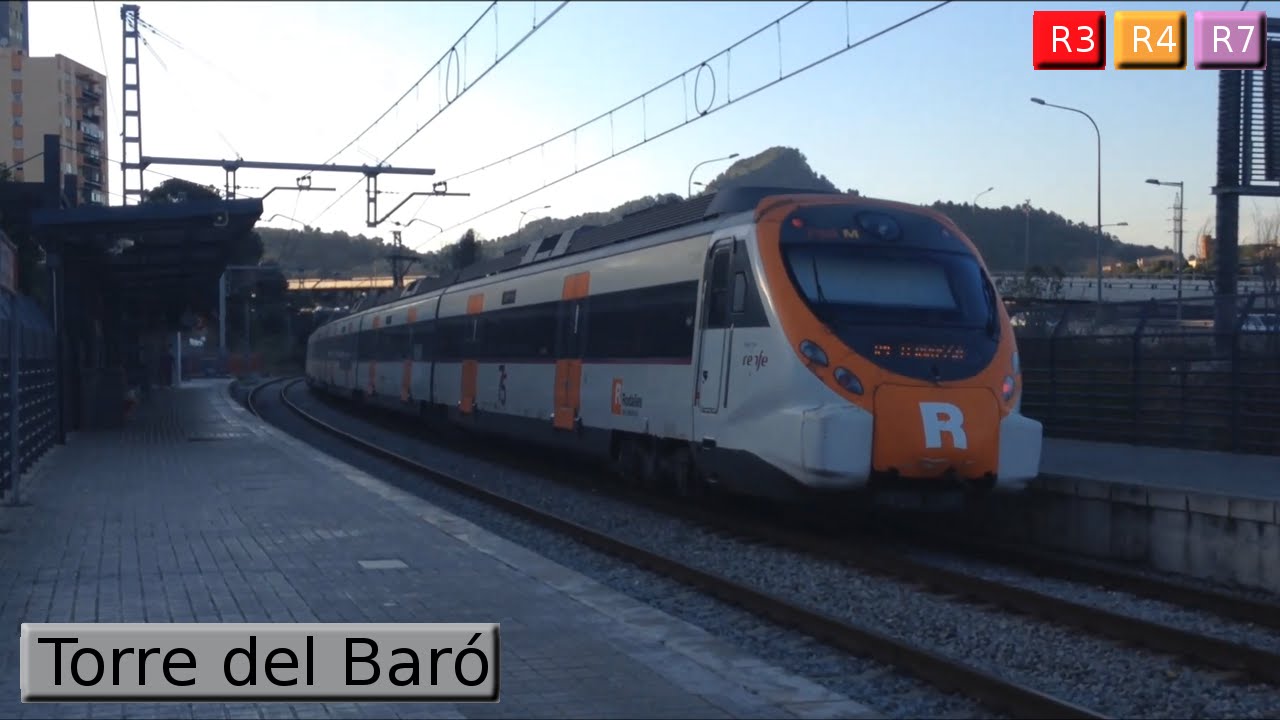 Rodalies Барселона : Torre del Baró R3 - R4 - R7 - R12 ( Renfe Civia - 447 )