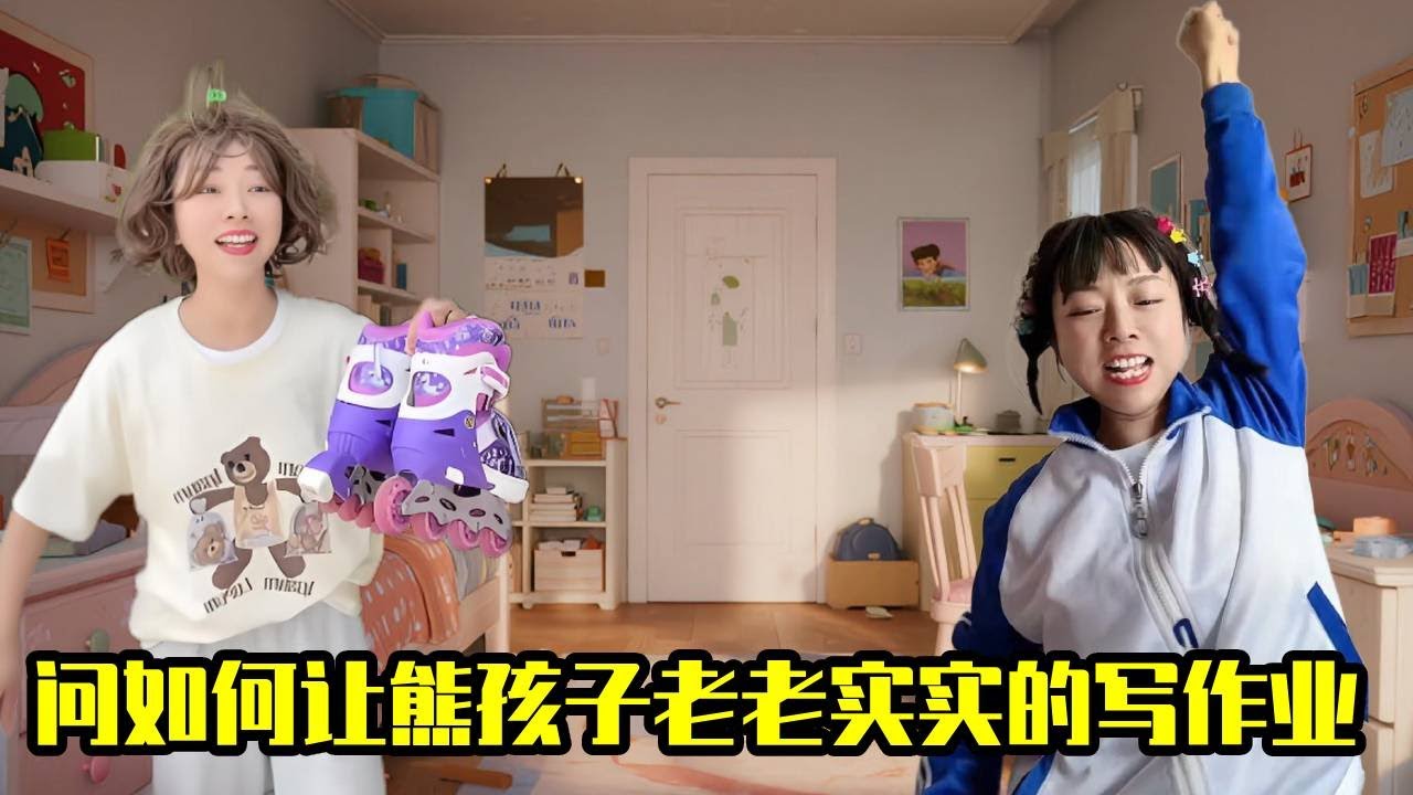 如何让熊孩子能安安静静的写作业！这么弄不仅轻松还能让孩子开心！#一人分饰多角#搞笑#学生#反转