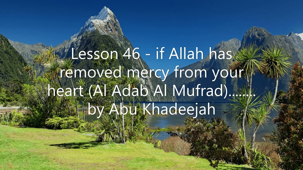 Lesson 46 - if Allah has removed mercy from your heart (Al Adab Al Mufrad)........ by Abu Khadeejah
