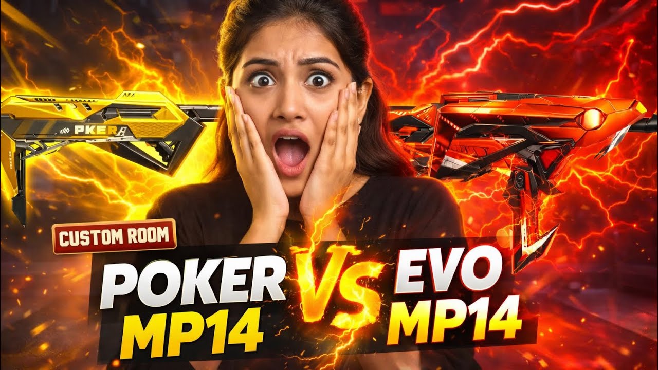  POKER MP14 vs EVO MP14 😱 Which Gun is Most Powerful? Free Fire Custom Room #Flipaclip #totalgaming 