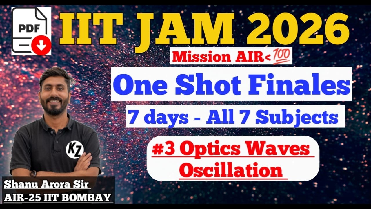 IIT JAM PHYSICS ONE SHOT REVISION #3 || Optics Waves iit jam physics one shot || MIT shanu arora