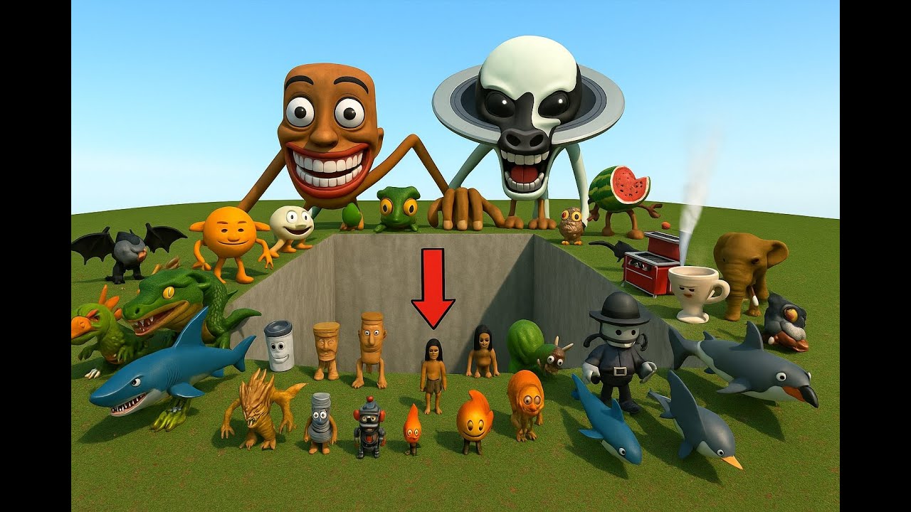 Brainrots VS Big pit Spartan Kicking In Gmod
