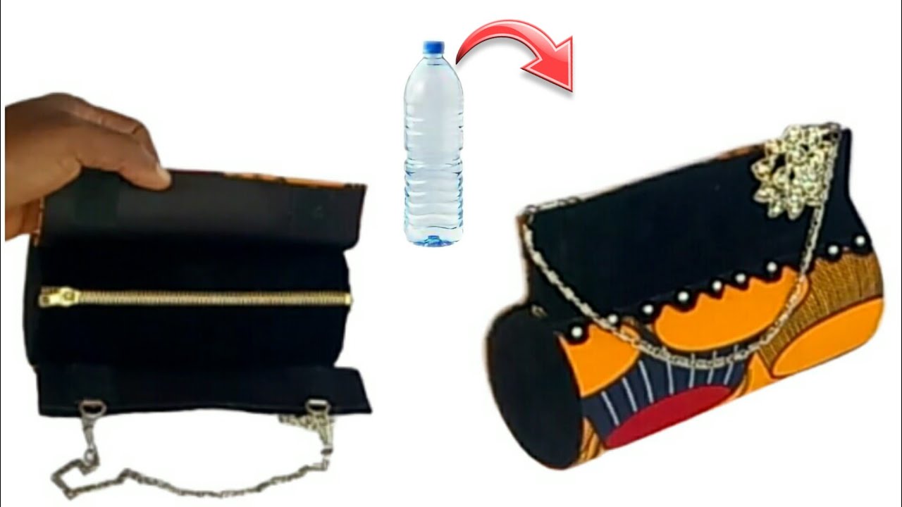 DIY No-sew Ankara purse • From plastic bottle // New innovative design