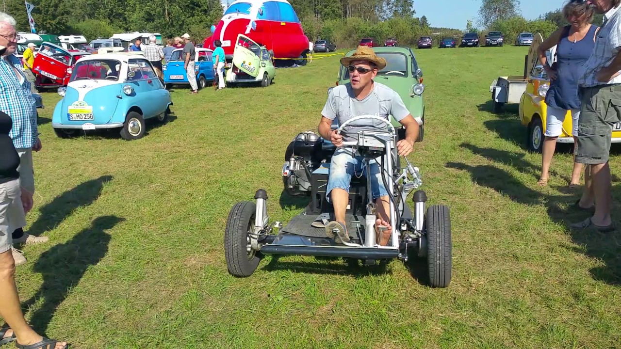 Fahren mit BMW Isetta, nur mit Fahrgestell ohne Karosserie! 28.08.2015!