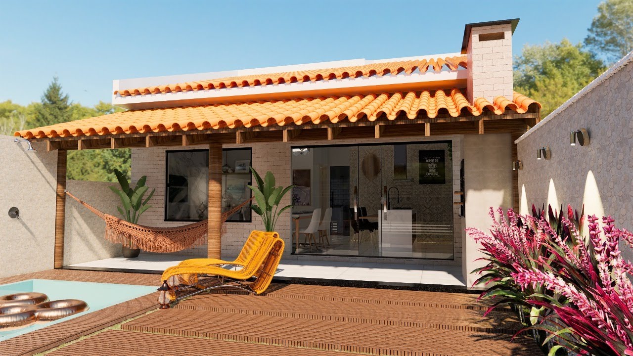 CASA PEQUENA ACONCHEGANTE || PROJETO MODERNO E BARATO ! EDICULA