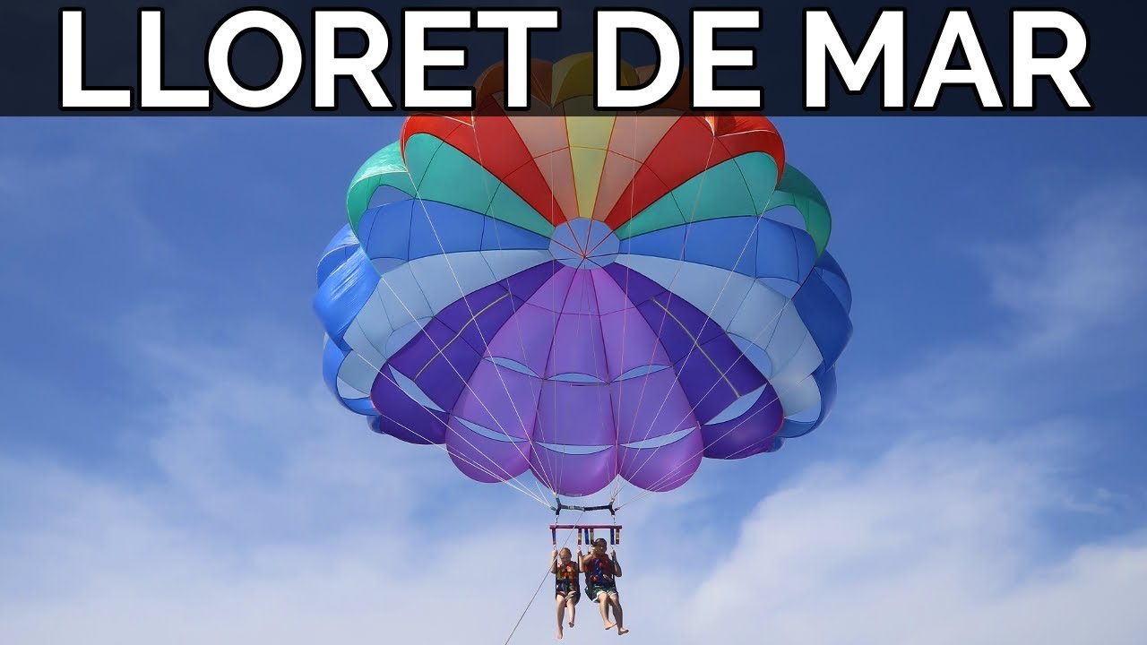 LLoret de Mar - 2019 - Parasailing - Sea - Beaches - Cliffs in 4K - Spain Costa Brava